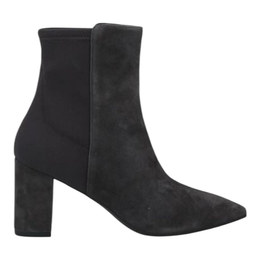 Stuart Weitzman Lonnie 75 Suede Booties, Slate Gray US 5.5 MSRP $575 New